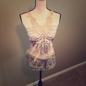 SKY lace embellished top
